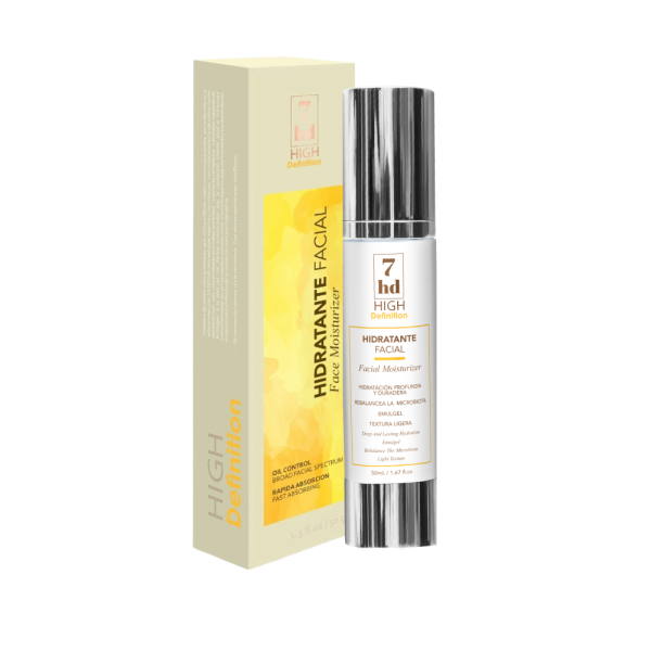 Crema hidratante facial 7HD para dar suavidad y luminosidad
